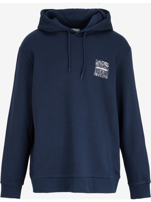 Jack & Jones Kapüşon Yaka Lacivert Erkek Sweatshırt 12256813_JJLINER Sweat Hood