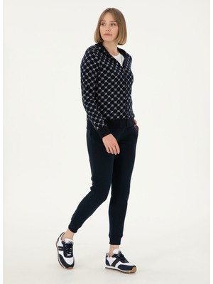 Lacivert Kadın Bisiklet Yaka Normal Kalıp Regular Fit Eşofman Altı GALTEM-SK024