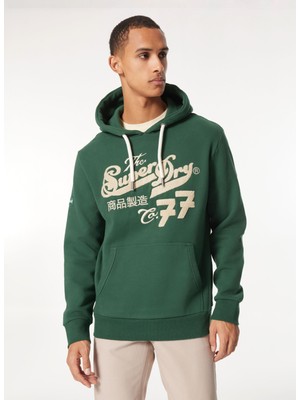 Superdry Kapüşon Yaka Yeşil Erkek Sweatshırt M2013697AXO9_EMBROIDER Scrıpt Graph