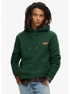 Superdry Kapüşon Yaka Yeşil Erkek Sweatshırt M2013110A27E_ESSENTIAL Logo Hoodıe