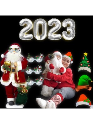 Tekno Trust Parti Yılbaşı 2023 Rakam Gümüş Folyo Balon Seti