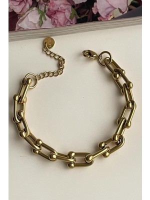 Çelik Gold Tiffany Bileklik (24 Cm)