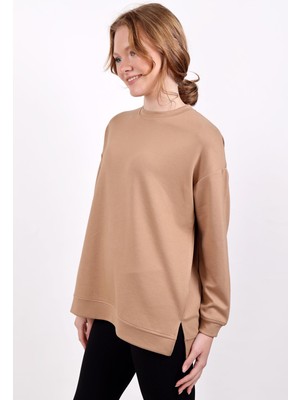 Rays 4001 Bisiklet Yaka Sweat Camel