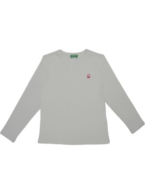 Kız Çocuk T-Shirt - Ekru