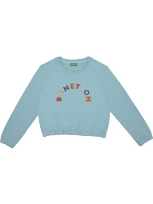 Kız Çocuk Sweatshirt - Turkuaz