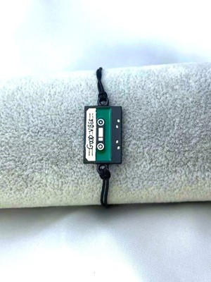 Good Vibe Yazılı Teyp Kaseti Kaset Bileklik Kaset Çalar Ayarlanabilir Siyah Ip