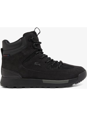 Lacoste 748CMA0015 237 Urban Braker Erkek Siyah Bot Kauçuk Tabanlı Bağcıklı Düz Topuk Kışlık ve Su Geçirmez
