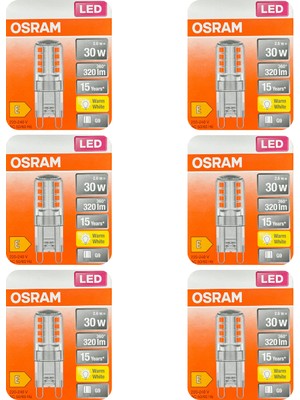 Osram 2,6W (30W) 2700K (Sarı Işık) G9 Duylu LED Kapsül Ampul (6 Adet)