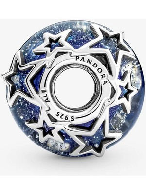 Pandora Galaksi Mavisi ve Yıldız Murano Charm 790015C00