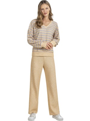 Flz Triko Çizgili Uzun Kol Pijama Takımı 09-87