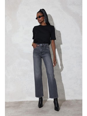 5in1Canpolat Füme Yüksek Bel Wide Leg Jean