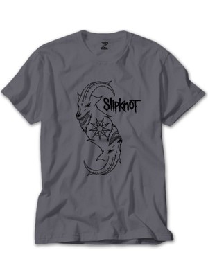 Z zepplin Slipknot Goat Logo Gri Tişört
