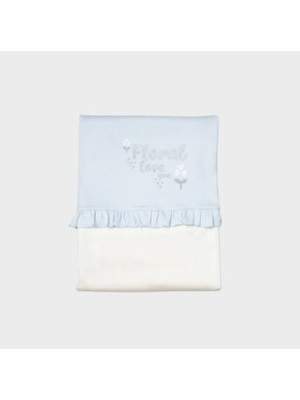 Bibaby Organik Battaniye Love Floral Ekru - Lila