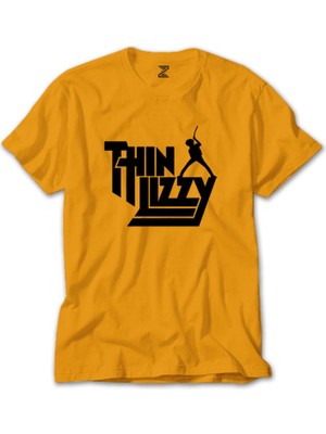 Z zepplin Thin Lizzy Text Sarı T-Shirt