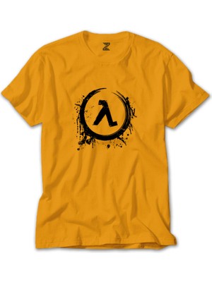 Half Life Logo Splash Sarı Tişört
