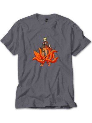 Naruto Kyubie Gri Tişört