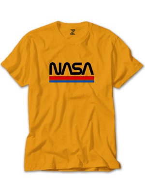 Nasa Red Blue Sarı Tişört