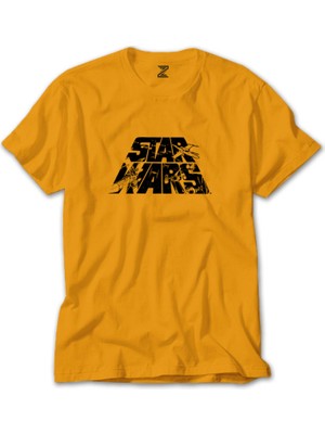 Star Wars Logo 3 Sarı Tişört