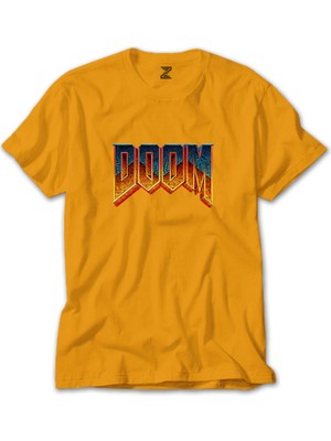 Doom Vintage Sarı Tişört