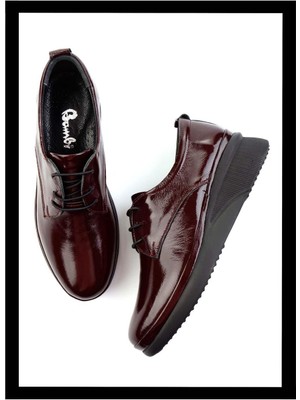 Bordo Kırışık Rugan   Kadın Casual Ayakkabı K01628019508