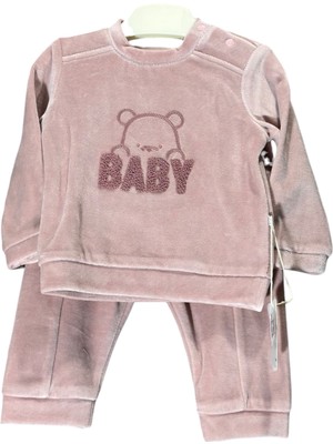 Bibaby Organik  Kız Çoçuğu Kadife Sweat Life 2'li Takım