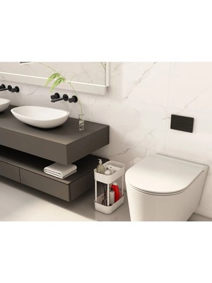 Vigentino Lizbon Çok Amaçlı 2 Katlı Banyo Organizer Düzenleyici Dolap Içi Tezgah Altı Tekerleksiz Organizer