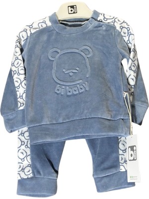 Bibaby Organik  Erkek Çoçuğu Kadife Sweat Life 2'li  Takım