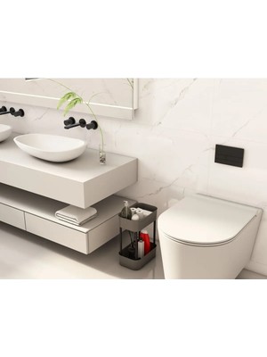 Vigentino Lizbon Çok Amaçlı 2 Katlı Banyo Organizer Düzenleyici Dolap Içi Tezgah Altı Tekerleksiz Organizer