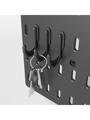 Smilesepet Çok Amaçlı Organizatör Pano Parçası Kanca 3 Adet Siyah