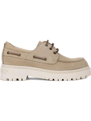 Ayakkabı Fuarı Elit VVS24160N Kadın Nubuk Hakiki Deri Casual Ayakkabı Kum