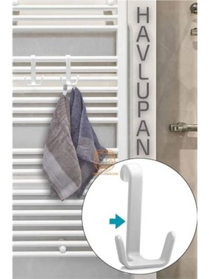 Hanedanev Çok Amaçlı Plastik Havlupan Duşakabin Askısı 2 Kancalı Havlupan Askısı