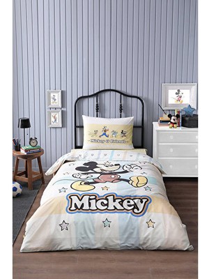 Özdilek Mickey Mouse Star Tek Kişilik Disney Lisanslı Lastikli Fitted Çarşaf Çocuk Nevresim Takımı