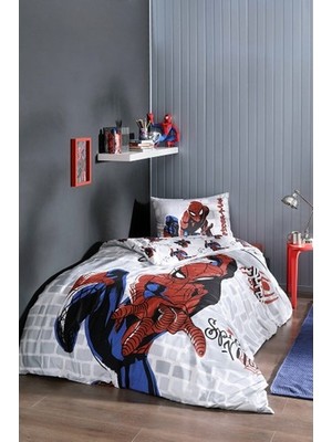 Özdilek Spiderman Super Hero Tek Kişilik Disney Lisanslı Lastikli Fitted Çarşaf Çocuk Nevresim Takım