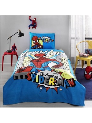 Özdilek Spiderman New York Tek Kişilik Disney Lisanslı Lastikli Fitted Çarşaf Çocuk Pike Takımı