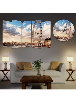 Zevahir Mobilya Dekorasyon Zevahir 5 Parça Mdf Lunapark Tablo Ve Mdf Saat Kombin