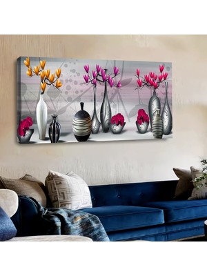 Zevahir Mobilya Dekorasyon Zevahir 120x60 Kanvas Vazo Çiçek Tablosu
