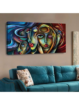 Zevahir Mobilya Dekorasyon 120x60 Kanvas Kadın Modern Tablo