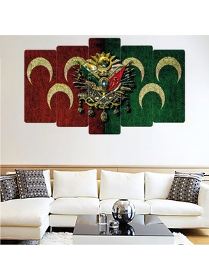 Zevahir Mobilya Dekorasyon Zevahir 5 Parça Mdf 3 Hilal Osmanlı Tuğrası Tablo