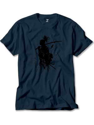 Z zepplin Samurai Miyamoto Musashi Lacivert Tişört