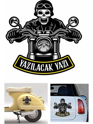 Sticker Usta Kişisel Motosikletli Kurukafa Chopper Sticker Araba Oto Motosiklet Karavan Sticker Etiket 02012