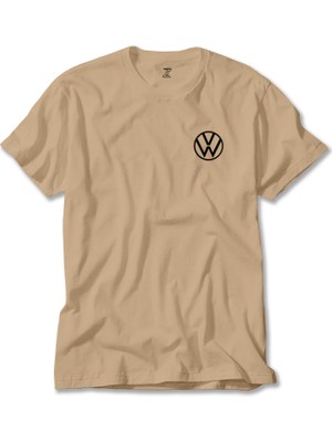 Z zepplin Volkswagen New Black Logo Krem Tişört