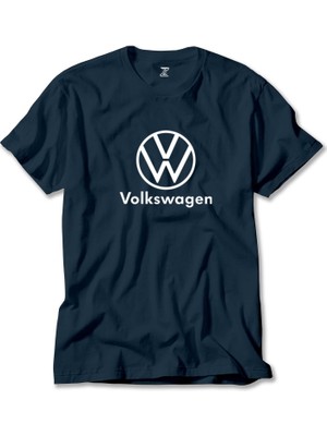 Z zepplin Volkswagen New Logo Text Lacivert Tişört