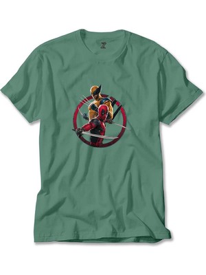 Z zepplin Deadpool Wolverine Movie Yeşil Tişört