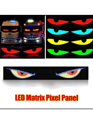 Pixel LED Panel Digital Ekran Animasyon Yazı Ekleme Telefondan Kontrol Göz Amimasyon 37CM Uzunlukta (16×64)