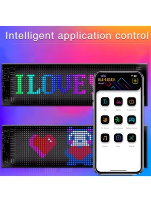 Pixel LED Panel Digital Ekran Animasyon Yazı Ekleme Telefondan Kontrol Göz Amimasyon 37CM Uzunlukta (16×64)