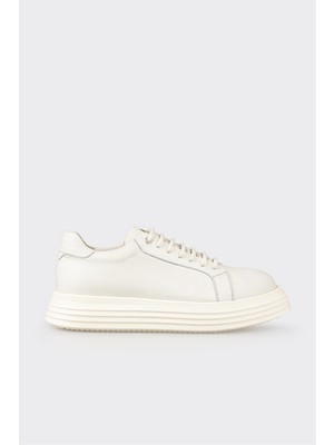 Elle Beyaz Deri Erkek Spor Ayakkabı