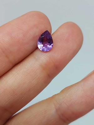 Yaşam Tohumu Ametist Taşı Damla Kesim (Ortalama 1 Karat) (55638)