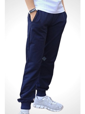 Unisex Çocuk Beli Lastikli Cepli Jogger Eşofman Altı Lacivert Renk 11-12 Yaş - Lacivert