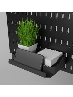 Smilesepet Çok Amaçlı Organizatör Pano Parçası Kutu Raf 11 x 17 cm Siyah