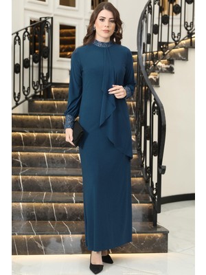 Efsane Tesettür Elbise Indigo